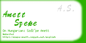 anett szepe business card